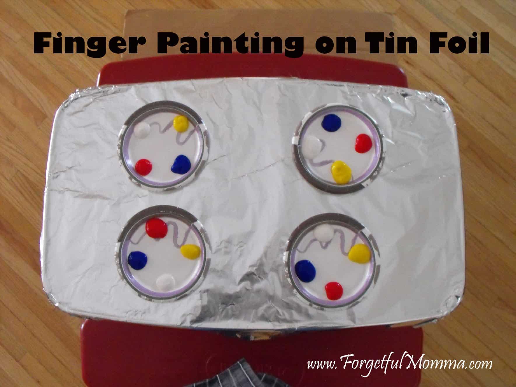 Finger Painting on Tin Foil