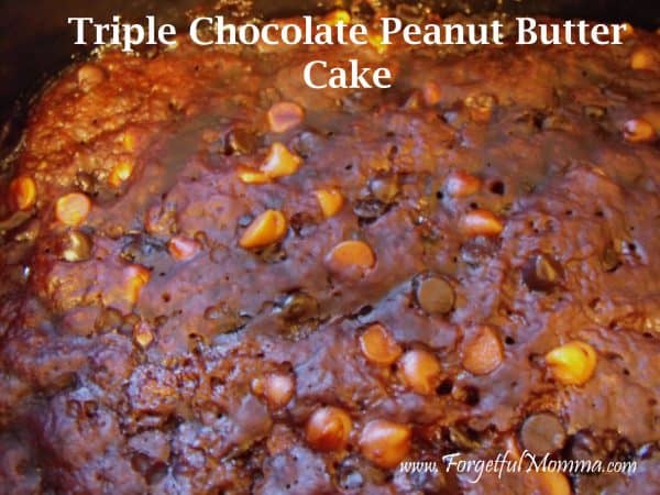Slow Cooker Triple Chocolate Peanut Butter Cake Recipe