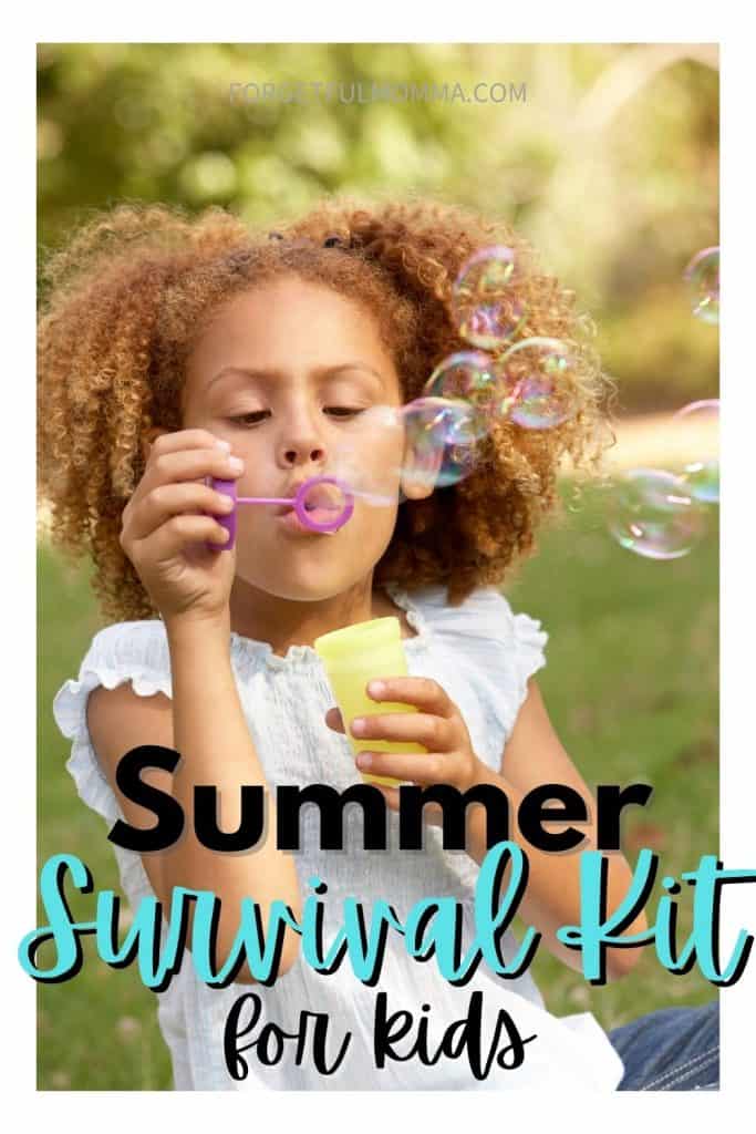 Summer Survival Kit - girl blowing bubbles