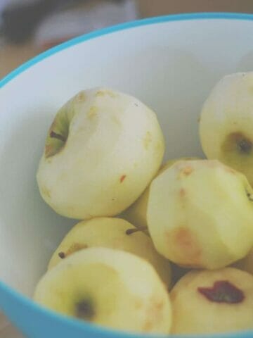 slow cooker apple crisp - whole, peeled apples