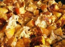 Scrambled Eggs and Apple