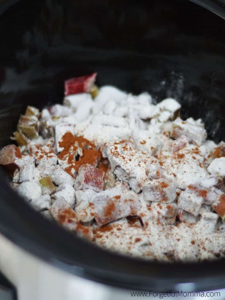 Rhubarb Crisp in the Slow Cooker recipe - crock pot rhubarb crisp