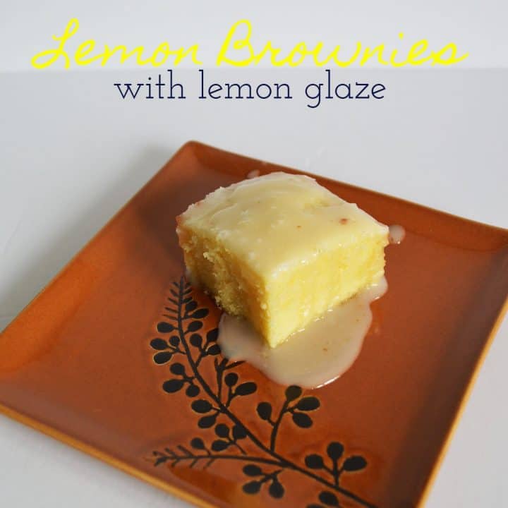 Lemon Brownies with Lemon Glaze