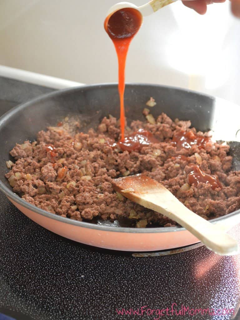 Cheeseburger Casserole Being Prepared