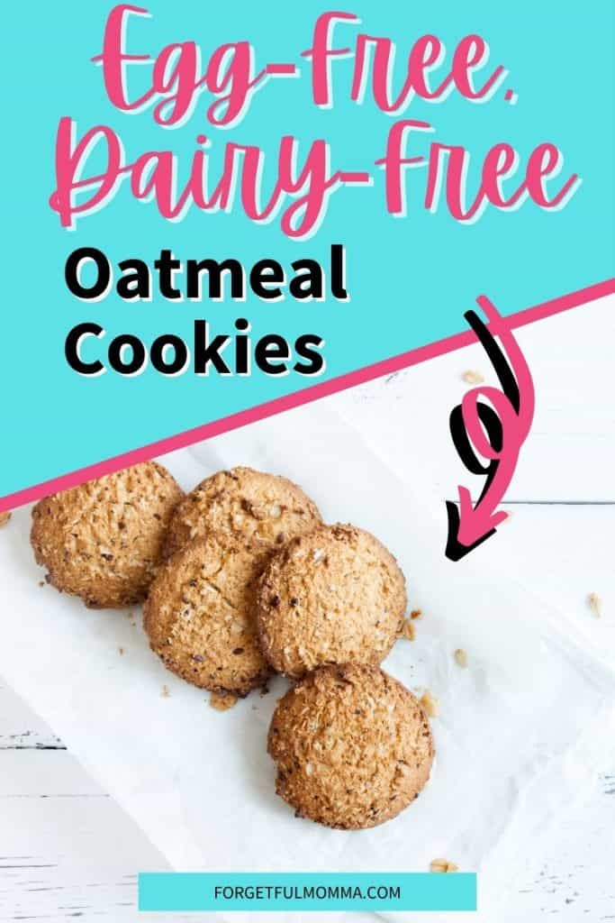 Egg Free, Dairy Free Oatmeal Cookies