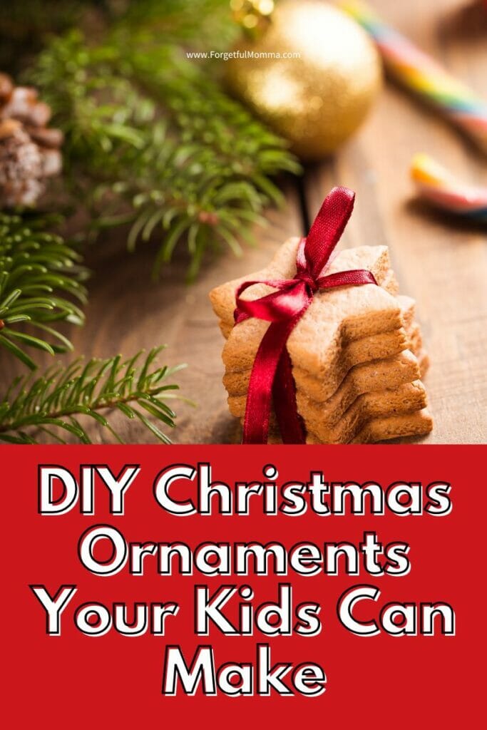 christmas with cookies in front of it with DIY Christmas Ornaments Your Kids Can Make text overlay