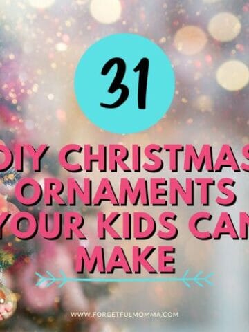 christmas tree with DIY Christmas Ornaments Your Kids Can Make text overlay