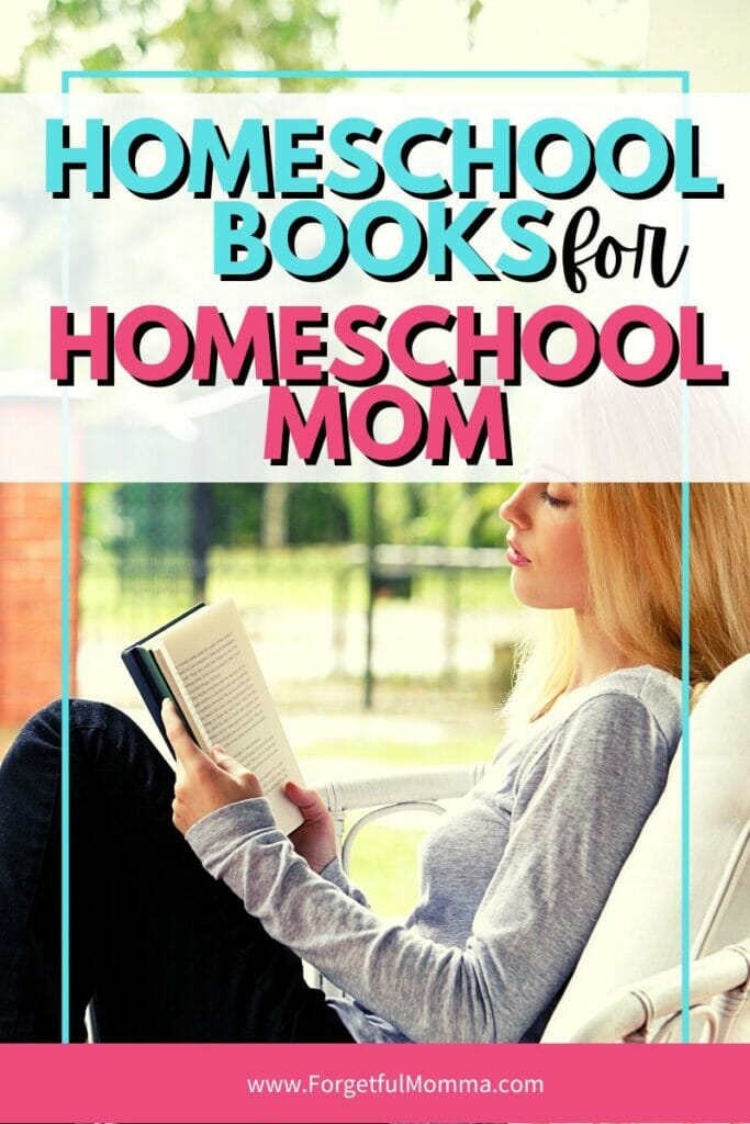 women reading a book with Homeschool Books for Homeschooling Moms text overlay