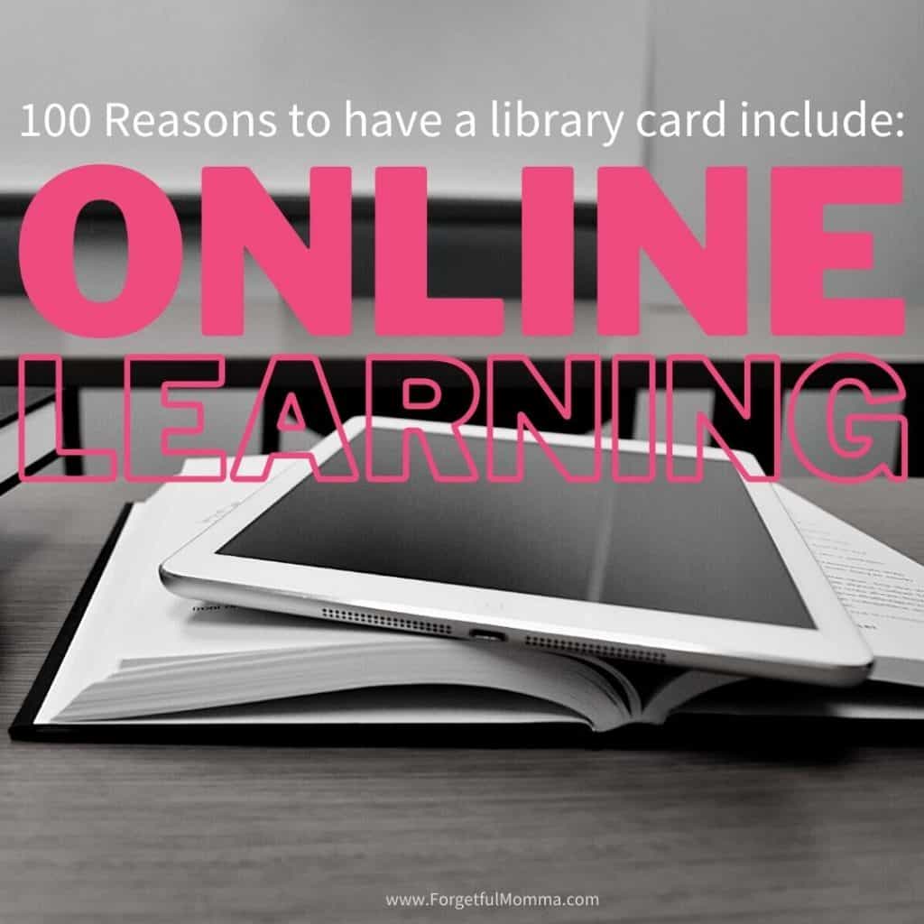 Online learning programs. 100 reasons to have a library card