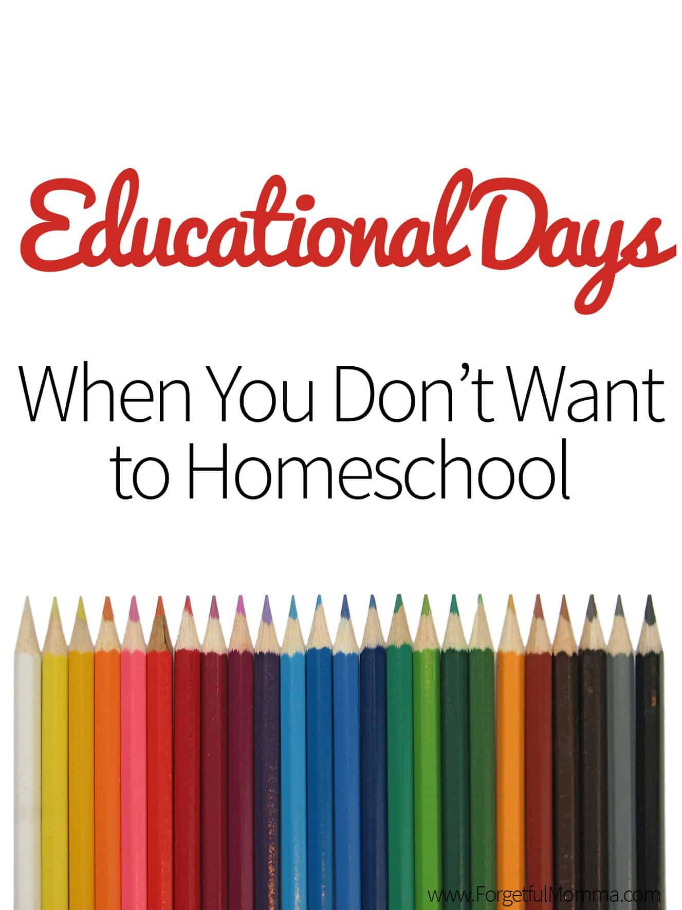Educational Days When You Don’t Want to Homeschool