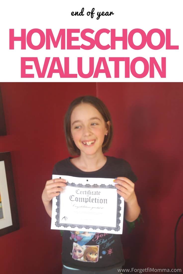 End of Homeschool Year Evaluation