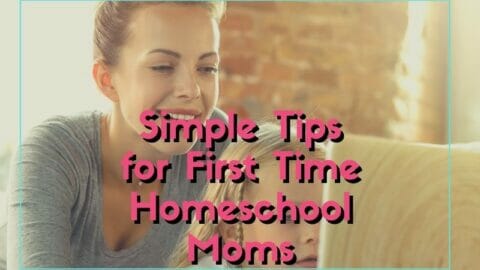 mom and child working on computer with text overlay