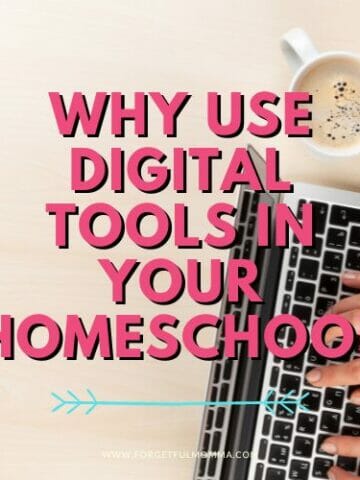 Using laptop with Why use digital tools in your homeschool text overlay