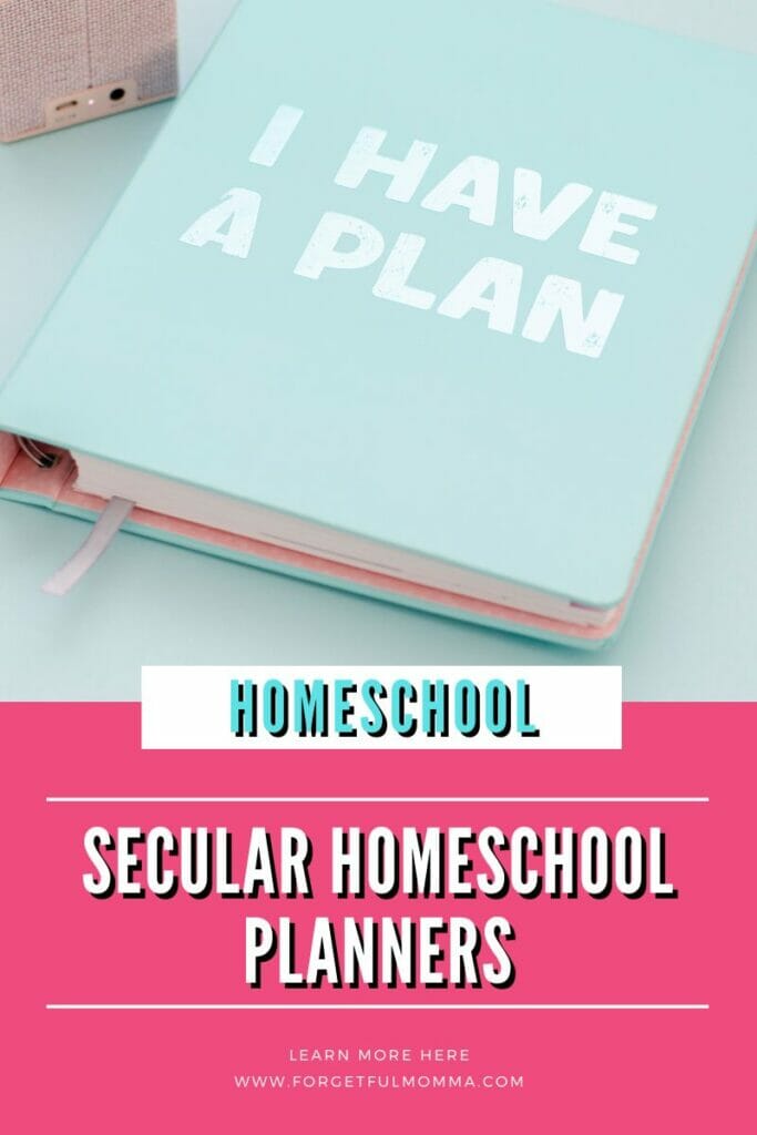 planner with Secular Homeschool Planners text overlay