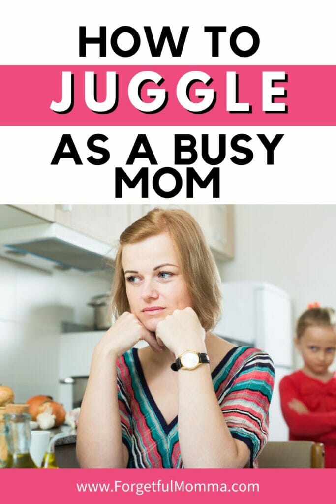 frustrated mom with How to Juggle as A Homeschool Mom text overlay
