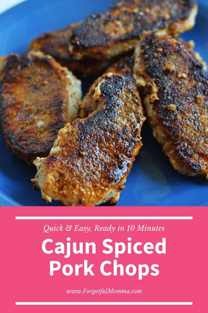 Cajun Spiced Pork Chops on a plate