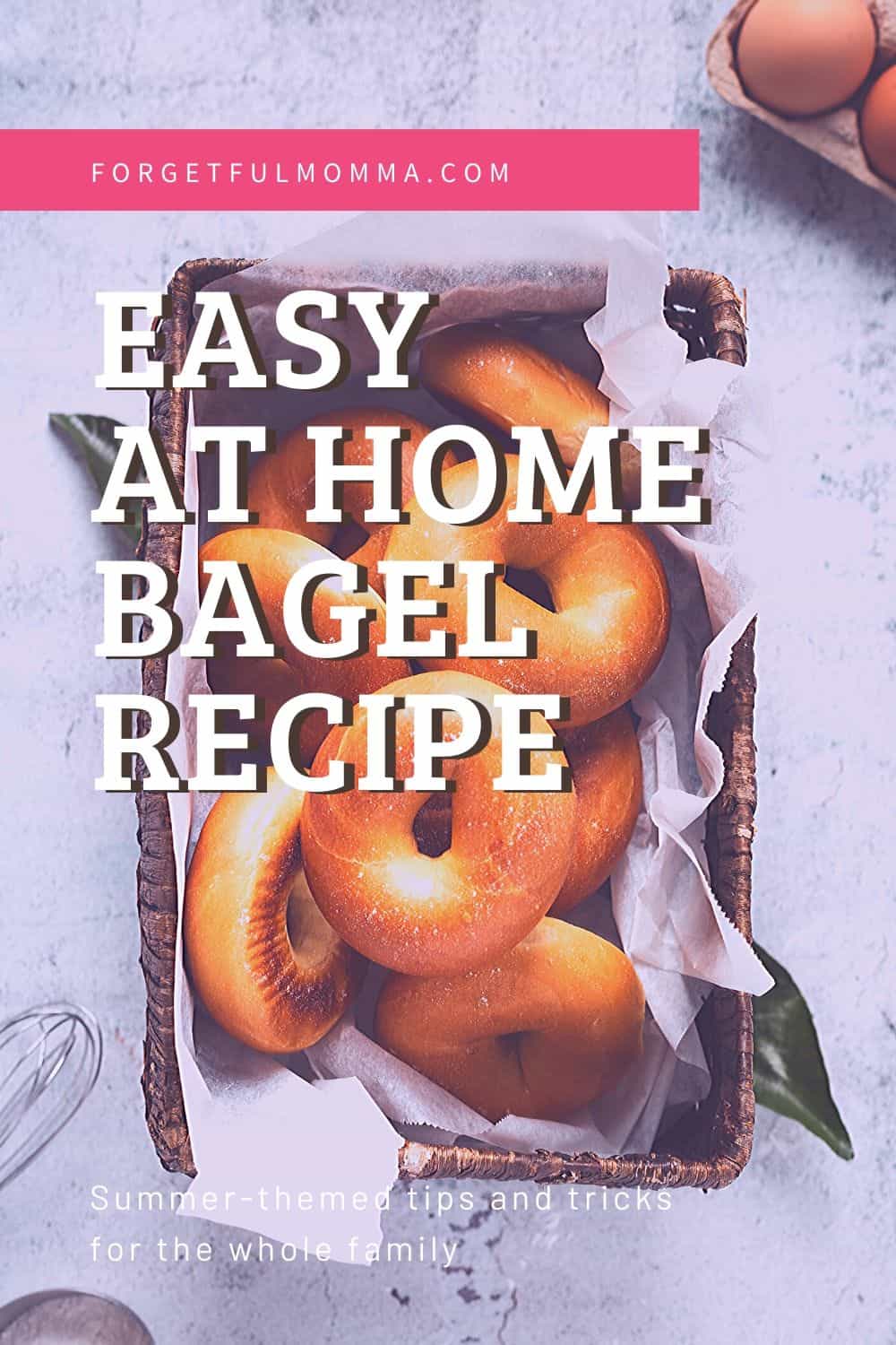 Easy Homemade Bagel with or with a bread machine - bagels in basket