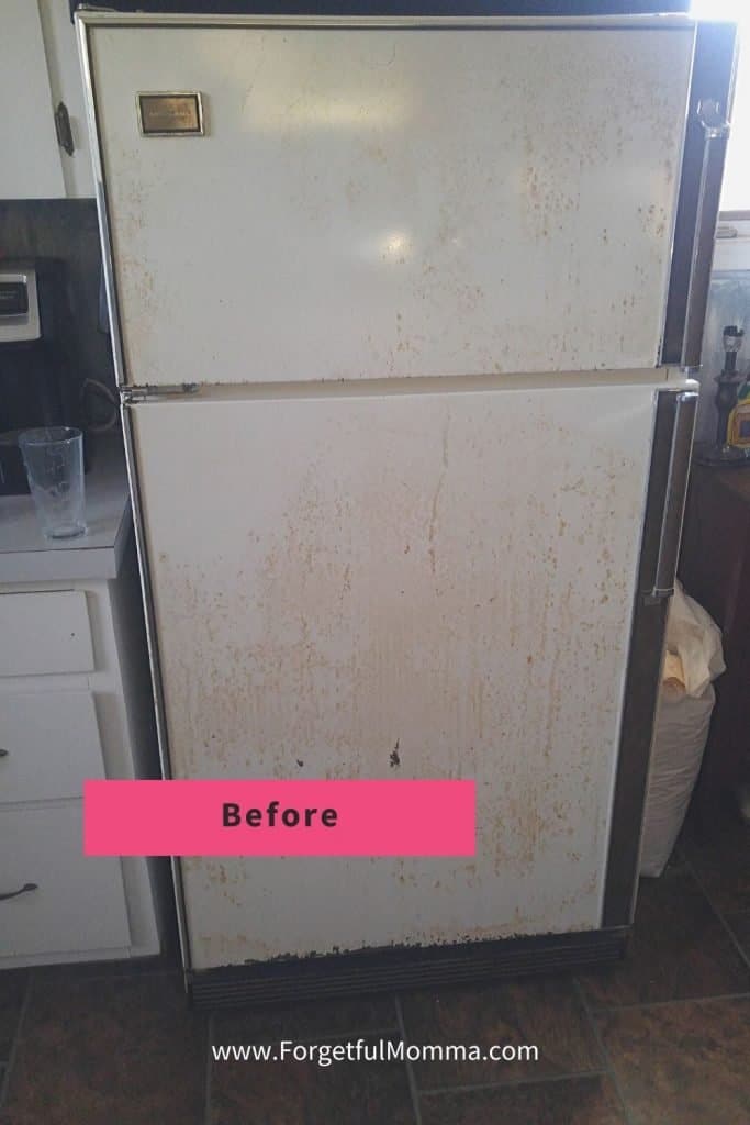 Updating a Fridge on A Budget - Painting Our Fridge before