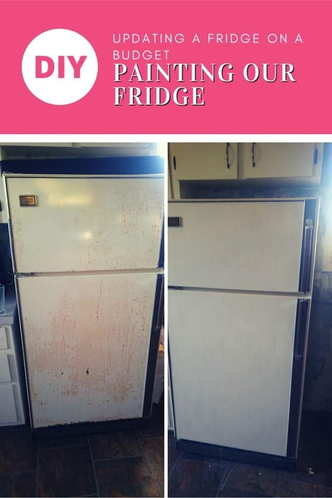 Updating a Fridge on A Budget - Painting Our Fridge - before and After