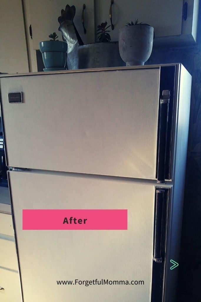 Updating a Fridge on A Budget - Painting Our Fridge after - clean white fridge