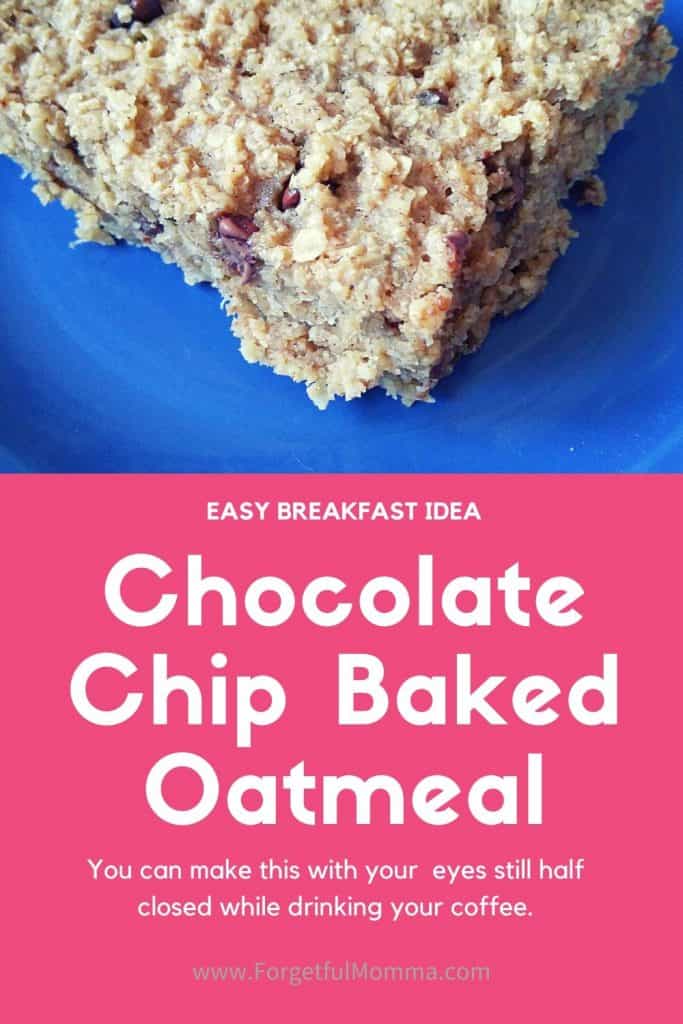 Chocolate Chip Baked Oatmeal - on plate
