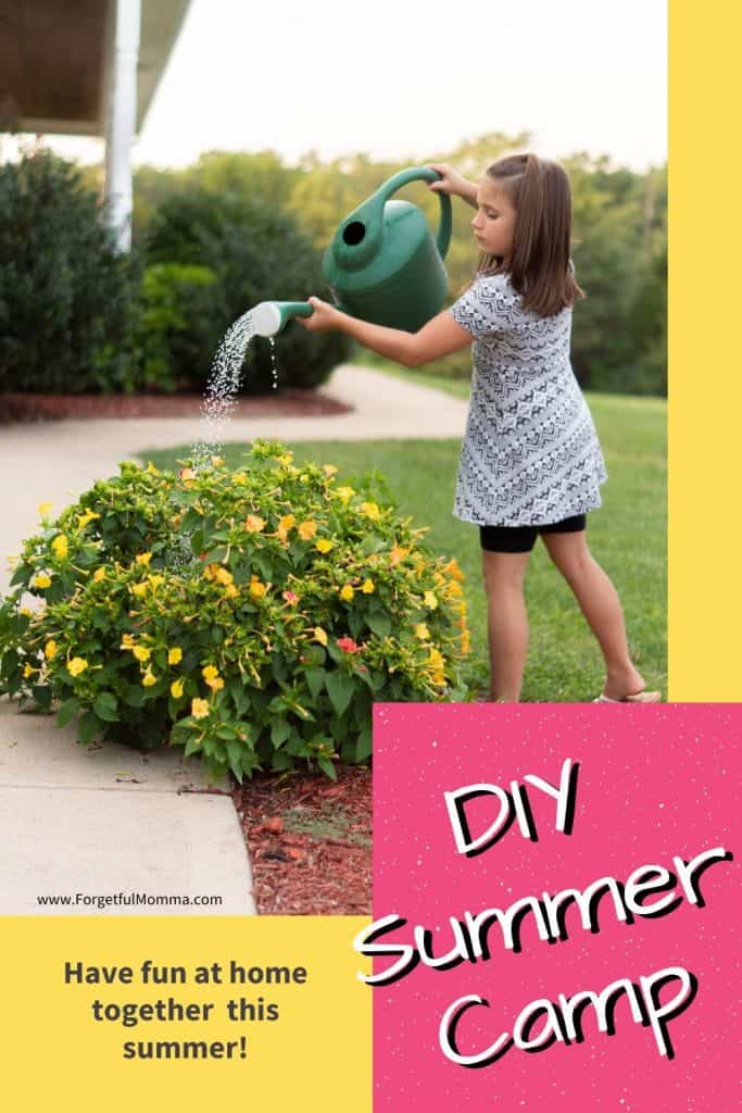 DIY Summer Camp - girl watering flowers