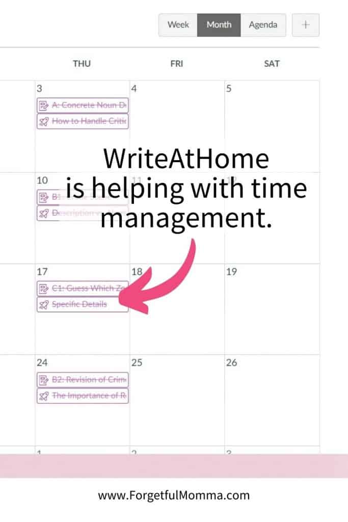 WriteAtHome is helping with time management.
