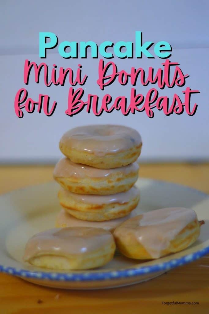Pancake Mini Donuts for Breakfast - donuts stacked on a plate