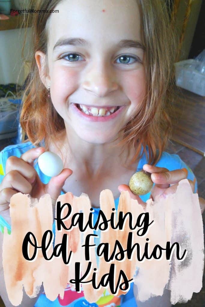 Raising Old Fashion Kids - girl handling 2 quail eggs