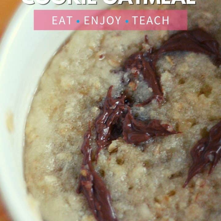 Single Serve Cookie Oatmeal - oatmeal ina a bowl with text overlay
