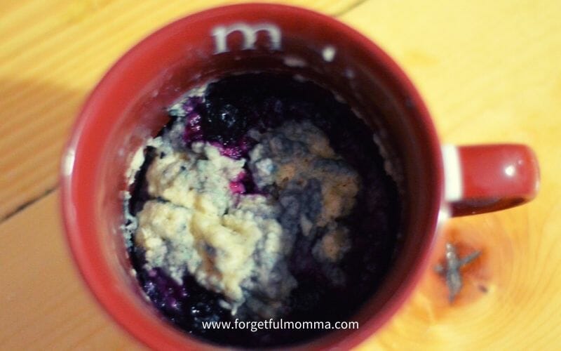 Single Serve Blueberry Muffin in a Mug - After microwaved