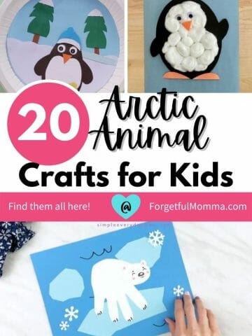 Arctic Animal Crafts for Kids pinnable image