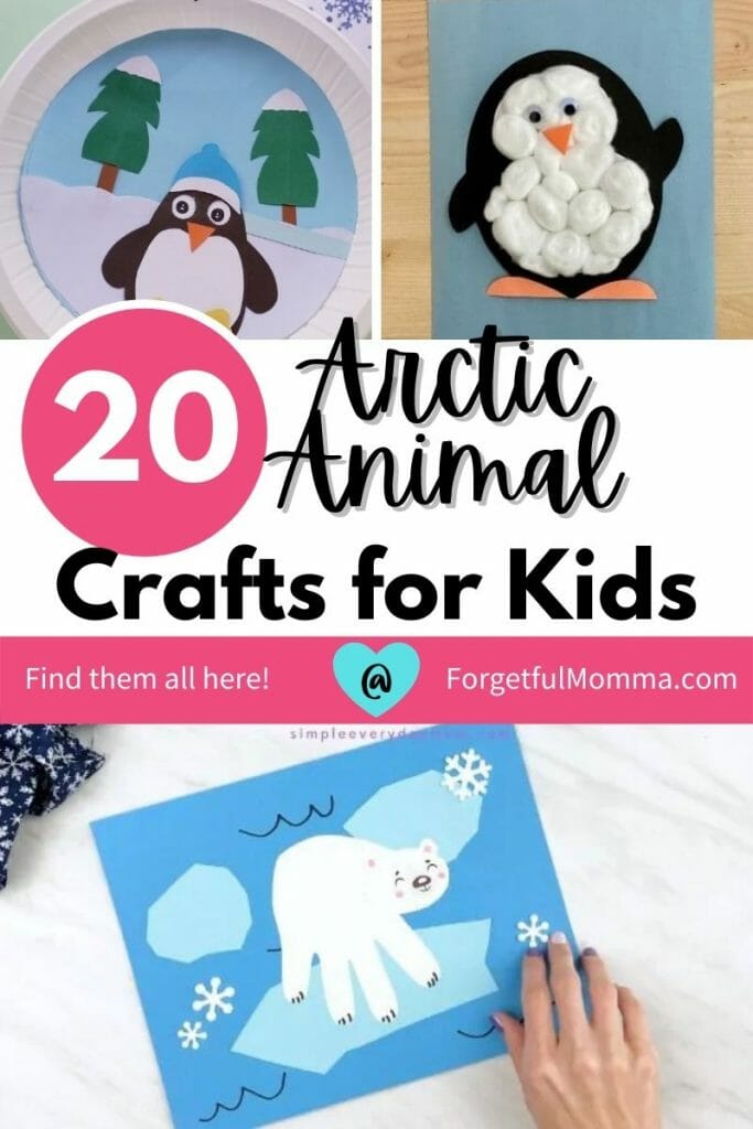 Arctic Animal Crafts for Kids pinnable image