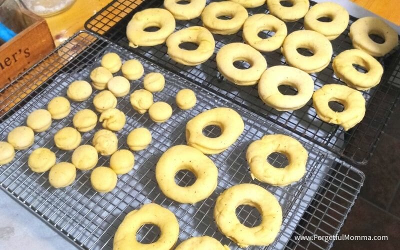 Homemade Glaze Donuts - donuts cut out