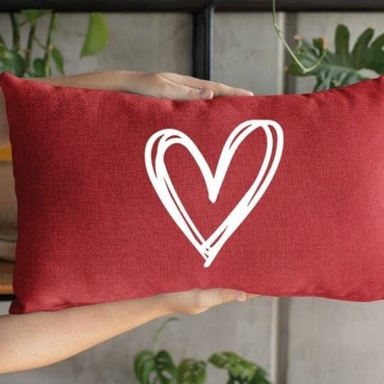Homeschool Room Decor for Valentine's day - heart pillow