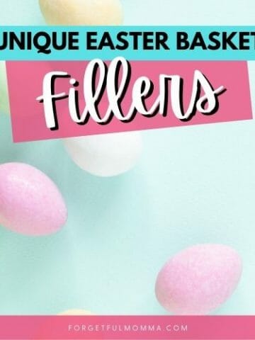 easter eggs laying a light blue background with text overlay