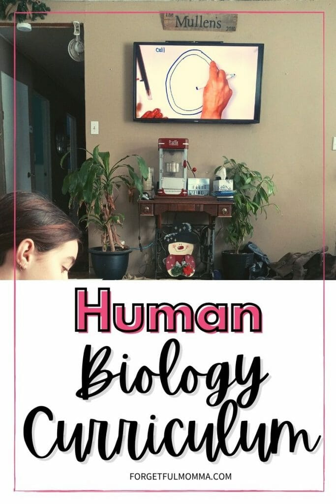 Human Biology Curriculum child sitting in front of a tv with text overlay