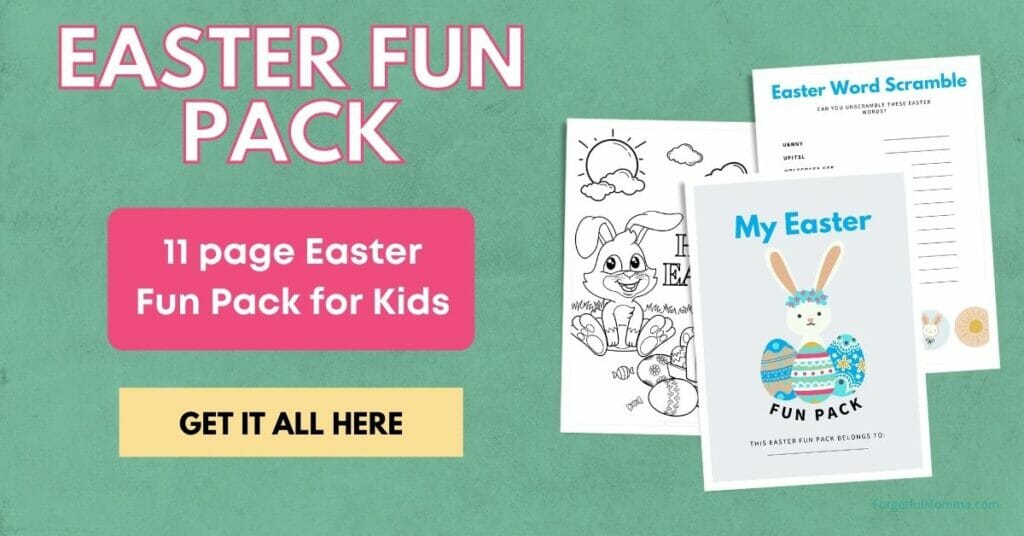Samples of Easter Fun Pack to the right of text