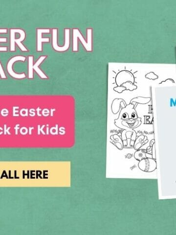 Samples of Easter Fun Pack to the right of text