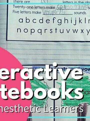 interactive notebook open on table with text overlay