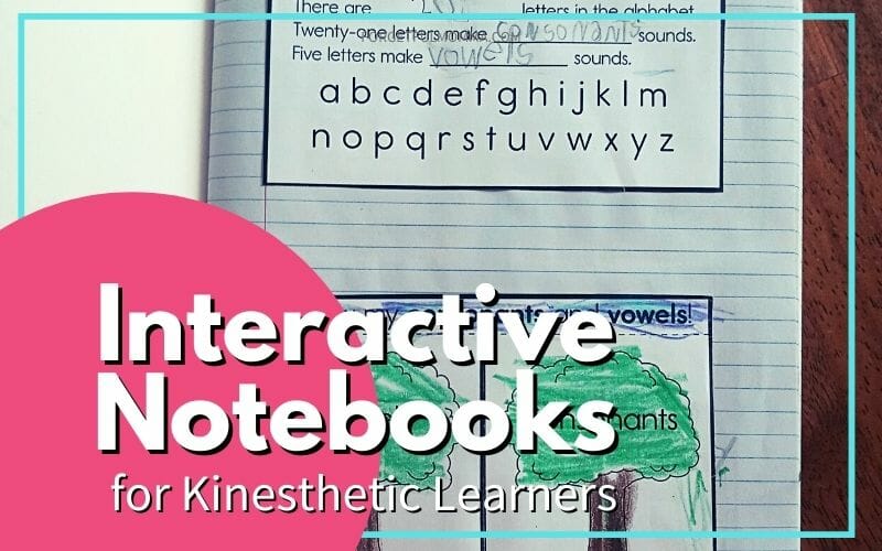 interactive notebook open on table with text overlay