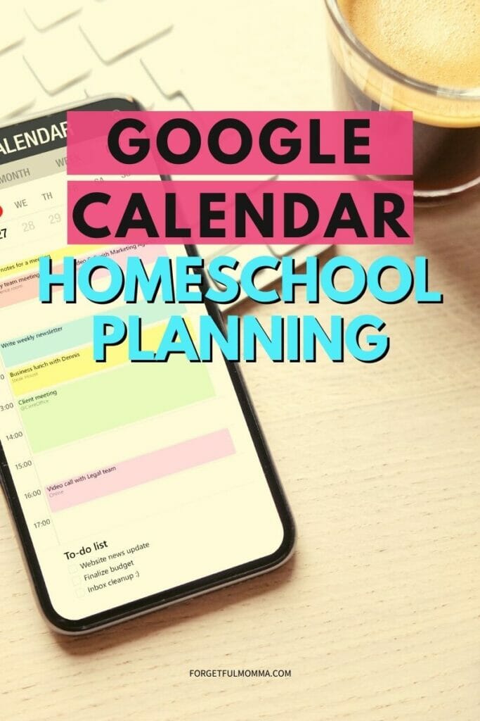 google calendar open on a smartphone on desk