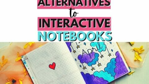 graphic book laying open on desk with text overlay