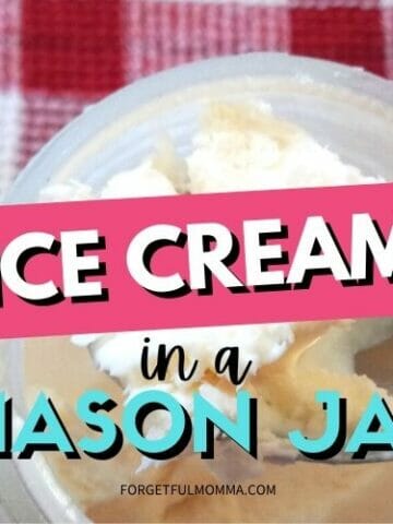 finished ice cream in a jar