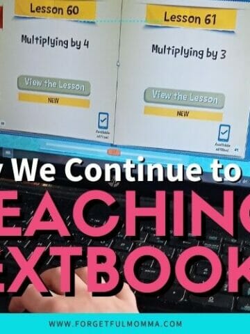 child using Teaching Textbooks with text overlay