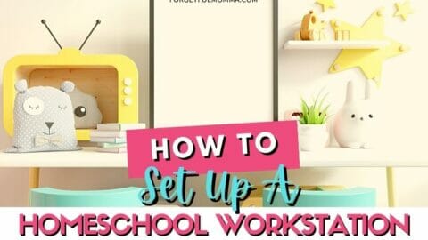 child's desk with text overlay