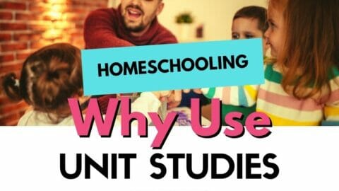 parent homeschooling multiple children with text overlay