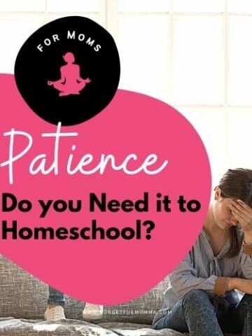 mom looking stressed - do you need patience to homeschool text overlay