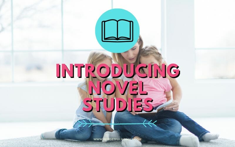 mom and daughter reading together with Introducing Novel Studies in Your Homeschool text overlay