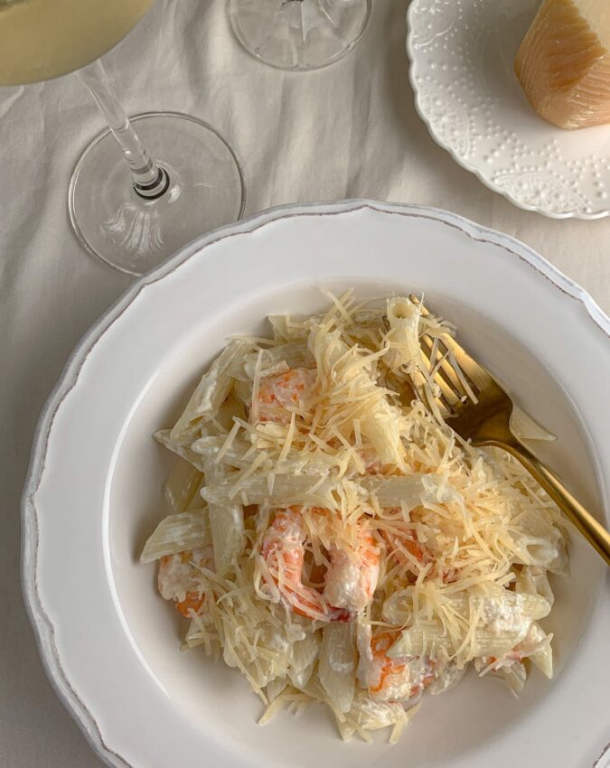Creamy Parmesan risotto with Shrimp.